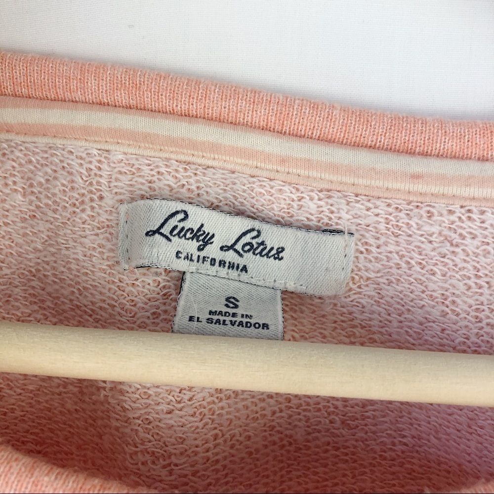 Lucky Brand Lucky Lotus Peach Crewneck Sweatshirt View 5